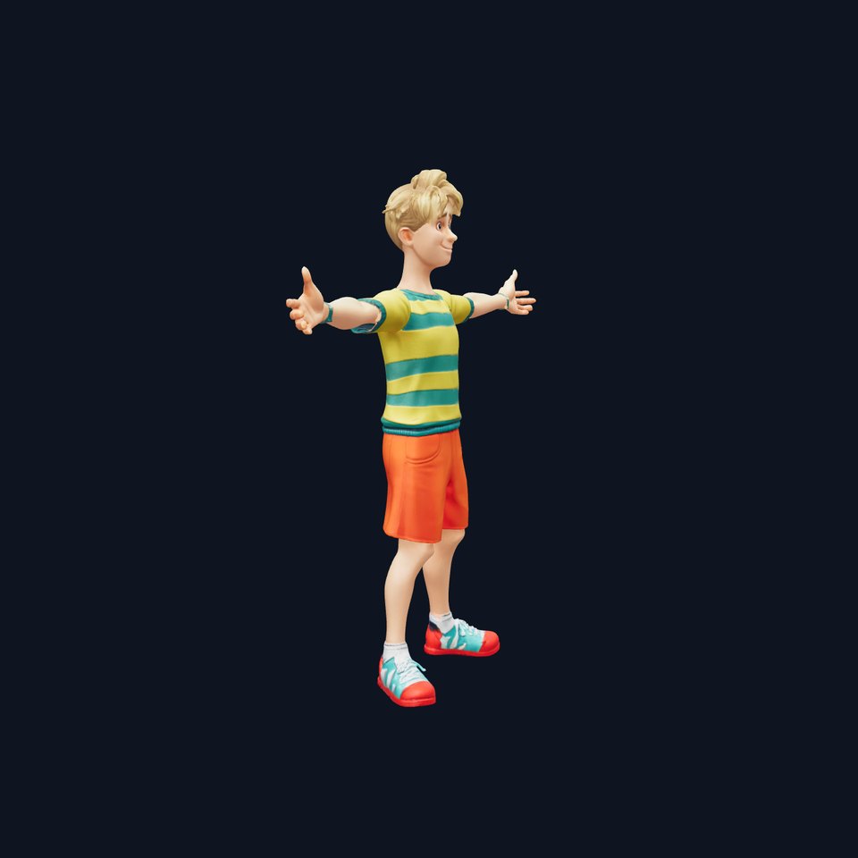 Striped Sweater Boy Character model pack