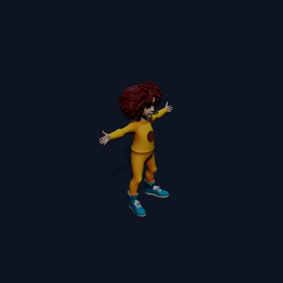 Curly Redhead Character model pack