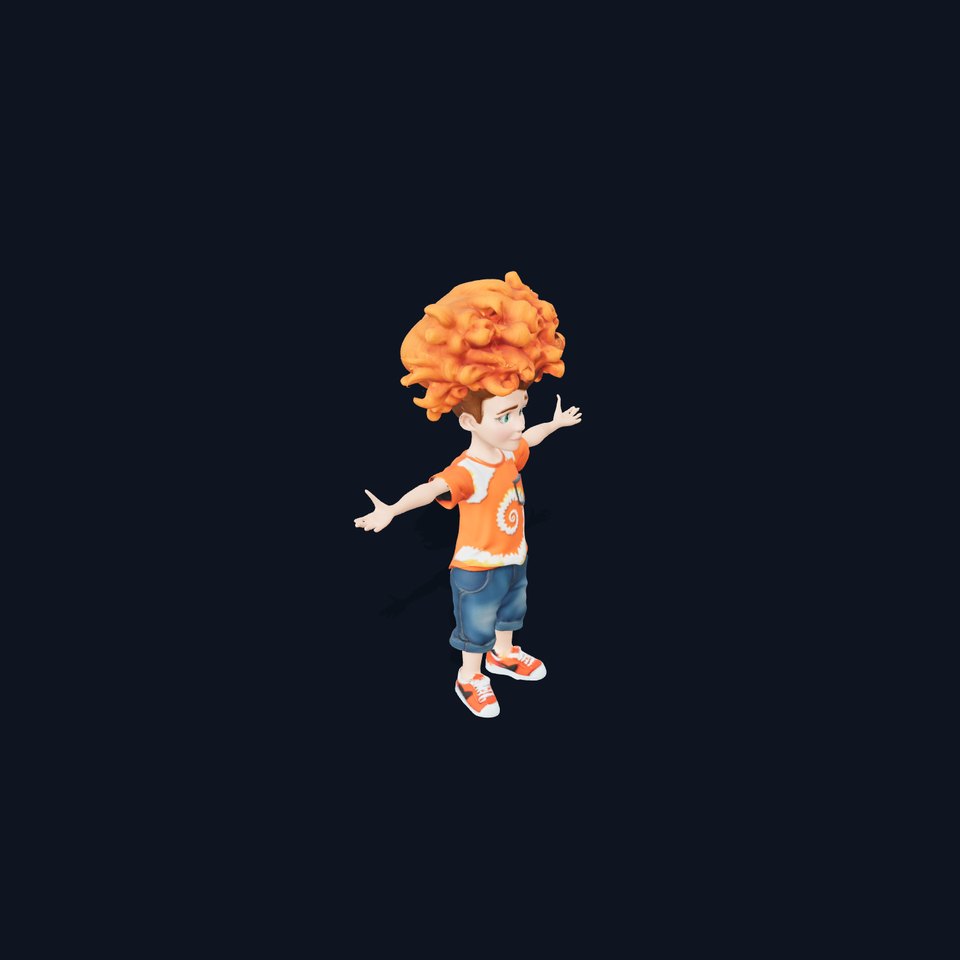 Curly Orange Character model pack viewer poster