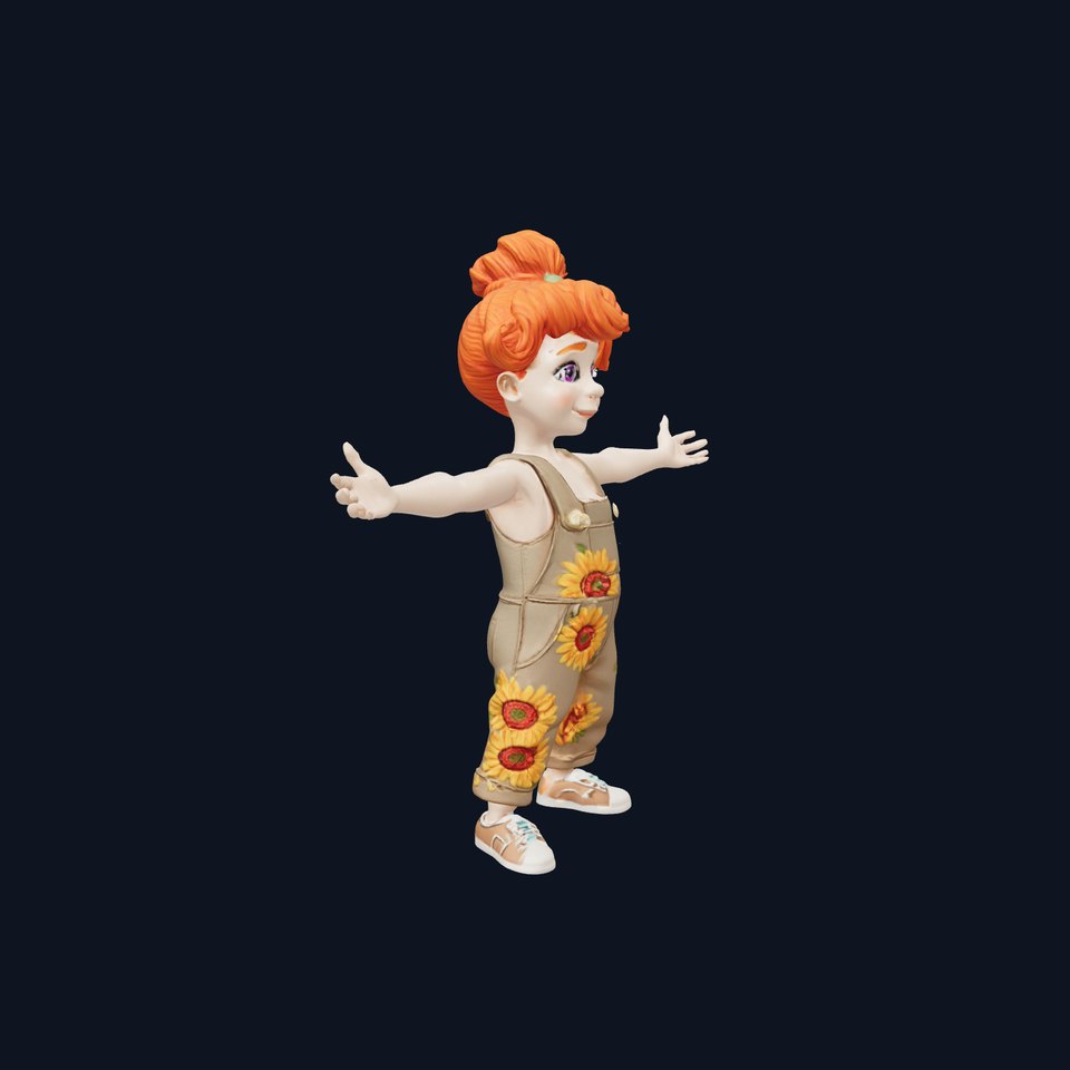Sunflower Overalls Character model pack