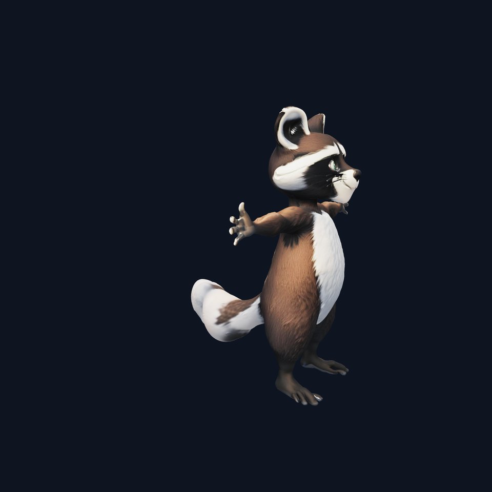 Charming Raccoon Character model pack