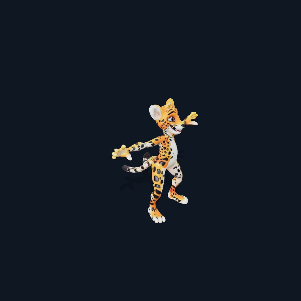 Spotted Cheetah Character model pack