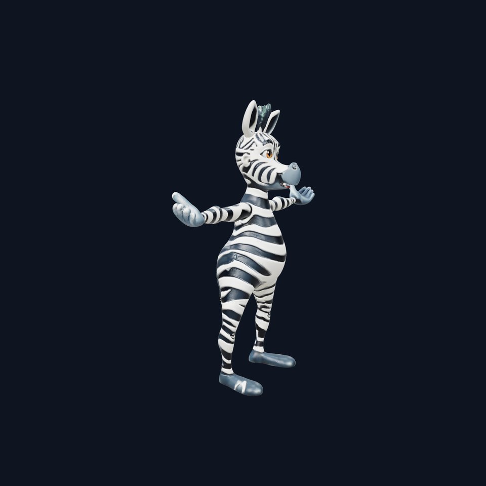 Striped Zebra Character model pack