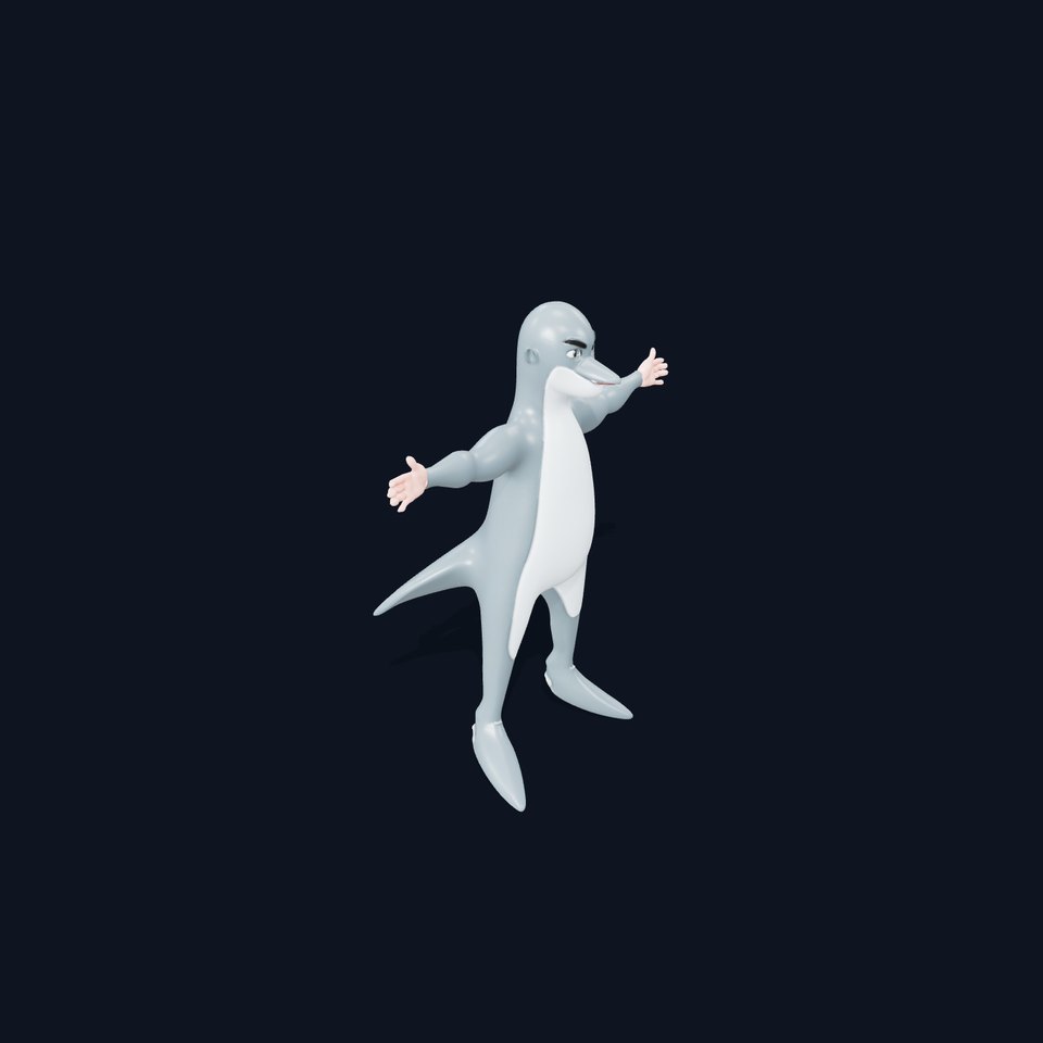 Smiling Dolphin Character model pack