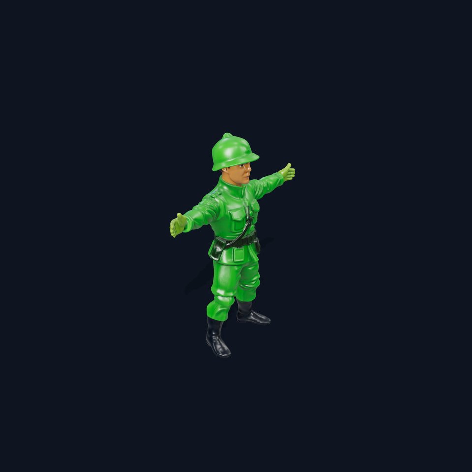 Green Soldier Figurine model pack viewer poster