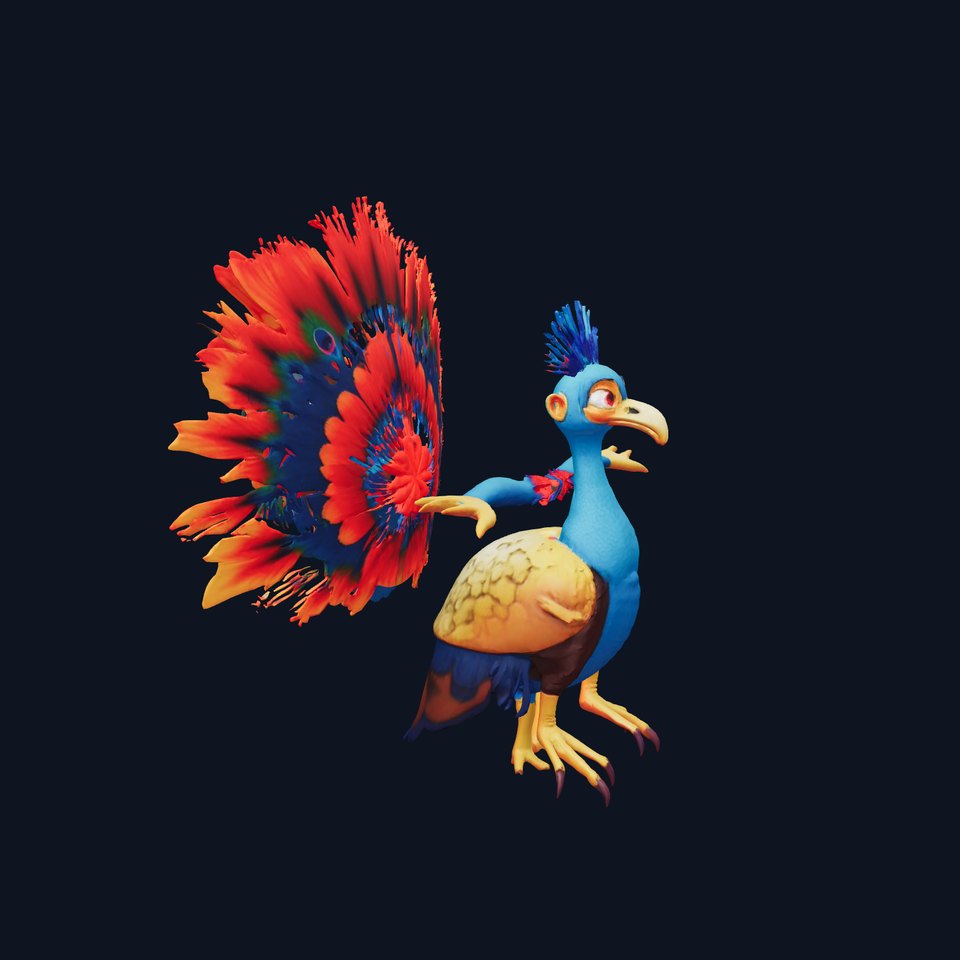 Vibrant Peacock Character model pack viewer poster