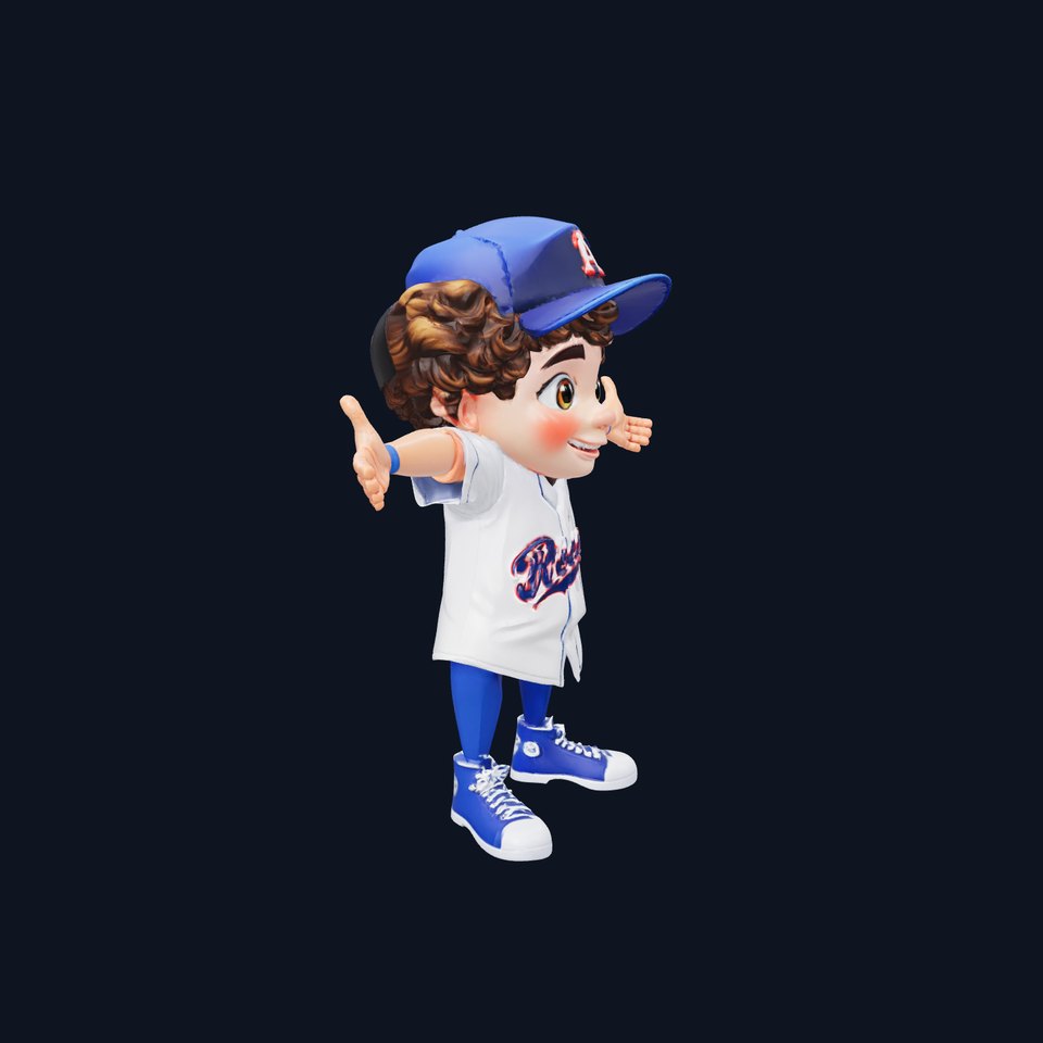 Cheerful Baseball Kid model pack