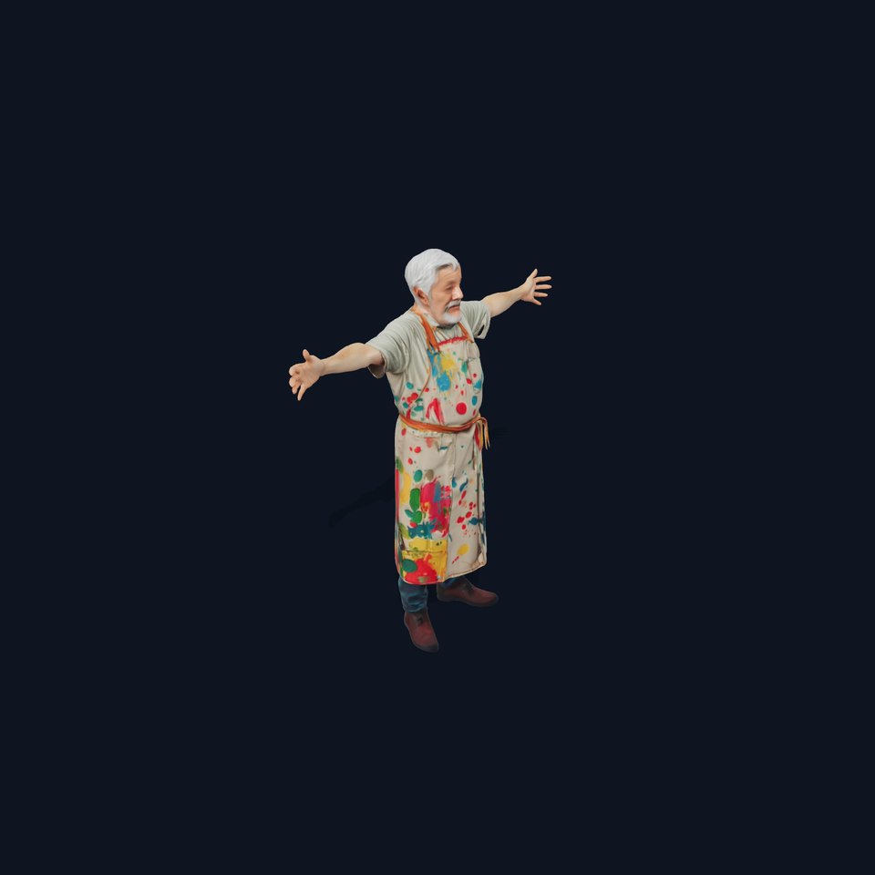 Colorful Artist Apron model pack
