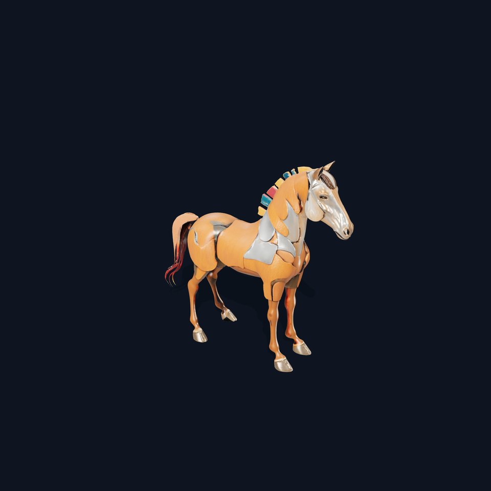 Rustic Metallic Horse model pack viewer poster