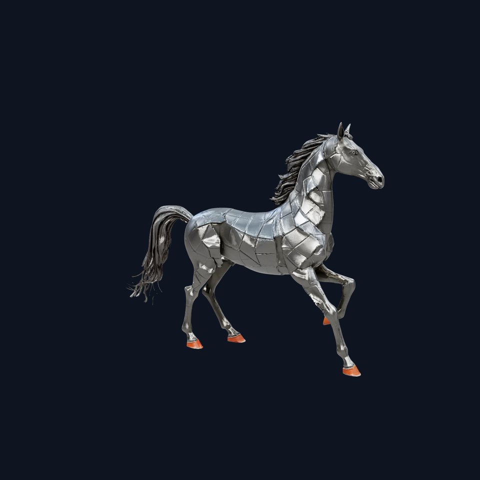 Sleek Metallic Horse model pack
