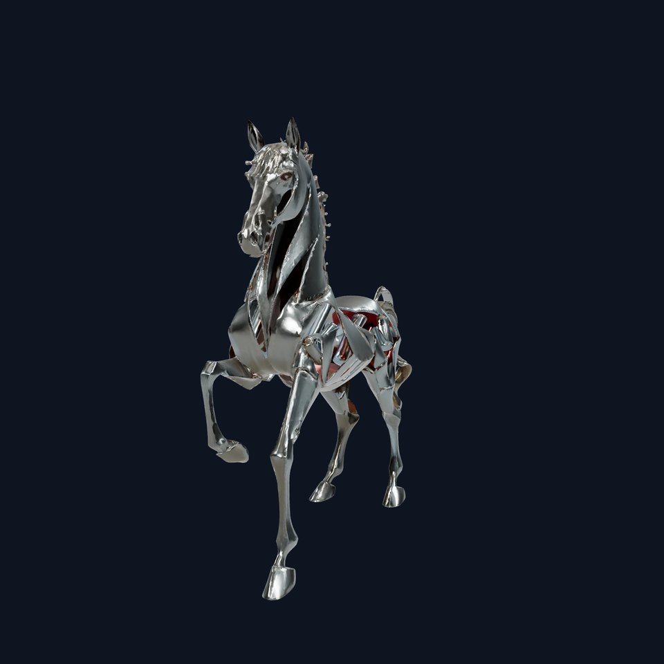 Elegant Metallic Horse model pack