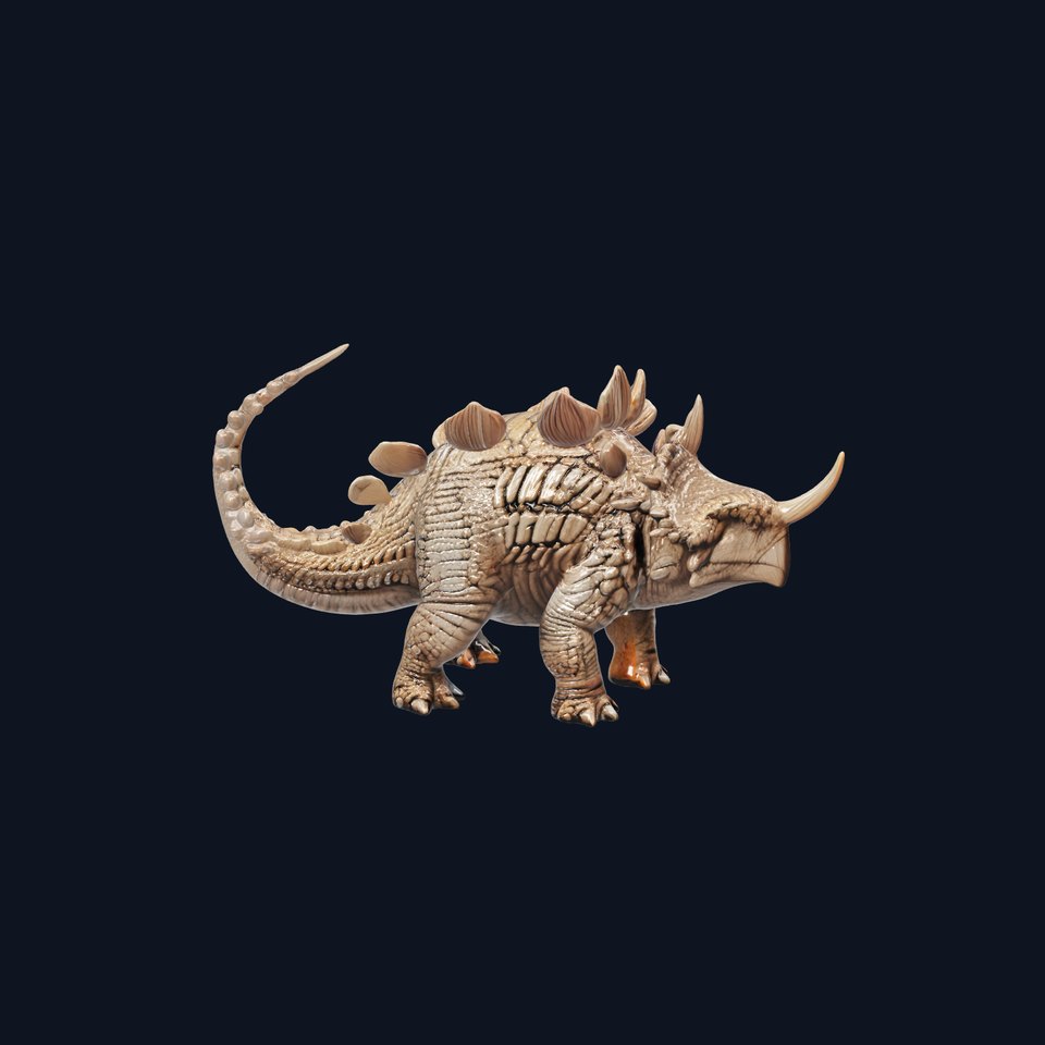 Realistic Ankylosaurus 3D Model - PBR Textures viewer poster