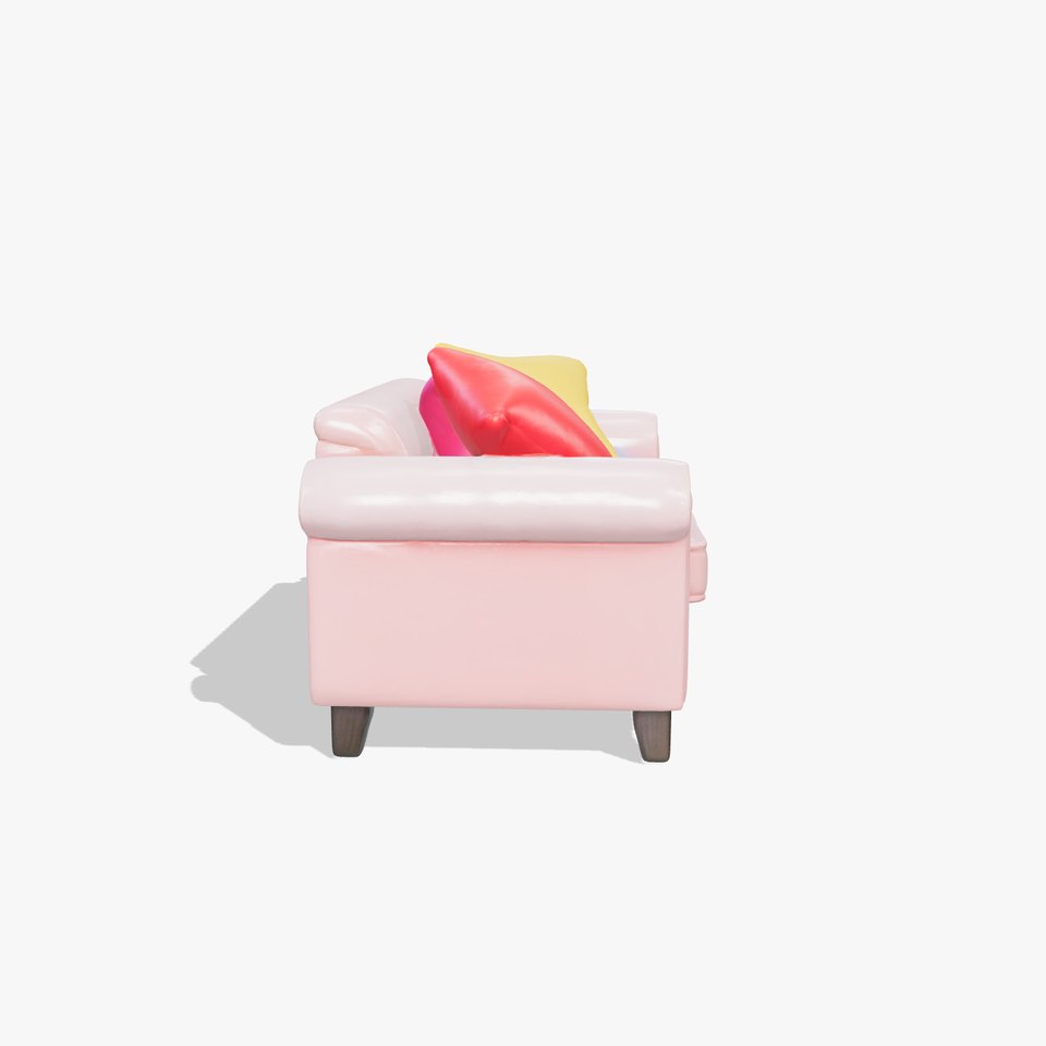 Miniature Doll Sofa with Vibrant Cushions