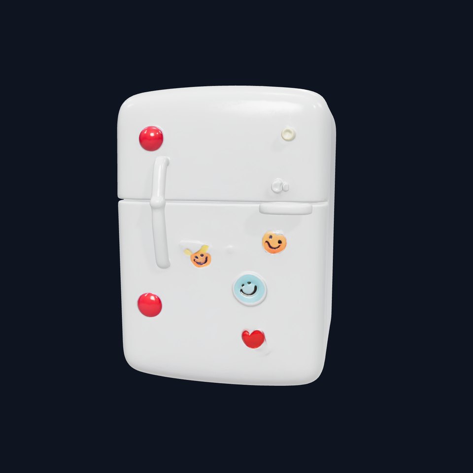 Miniature Playful Fridge with Soft Curves viewer poster