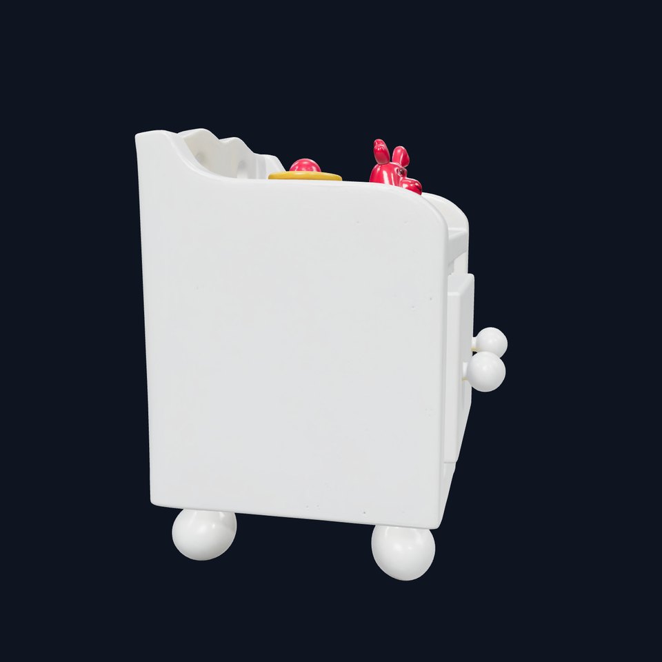 Playful Miniature Nightstand with Bright Details