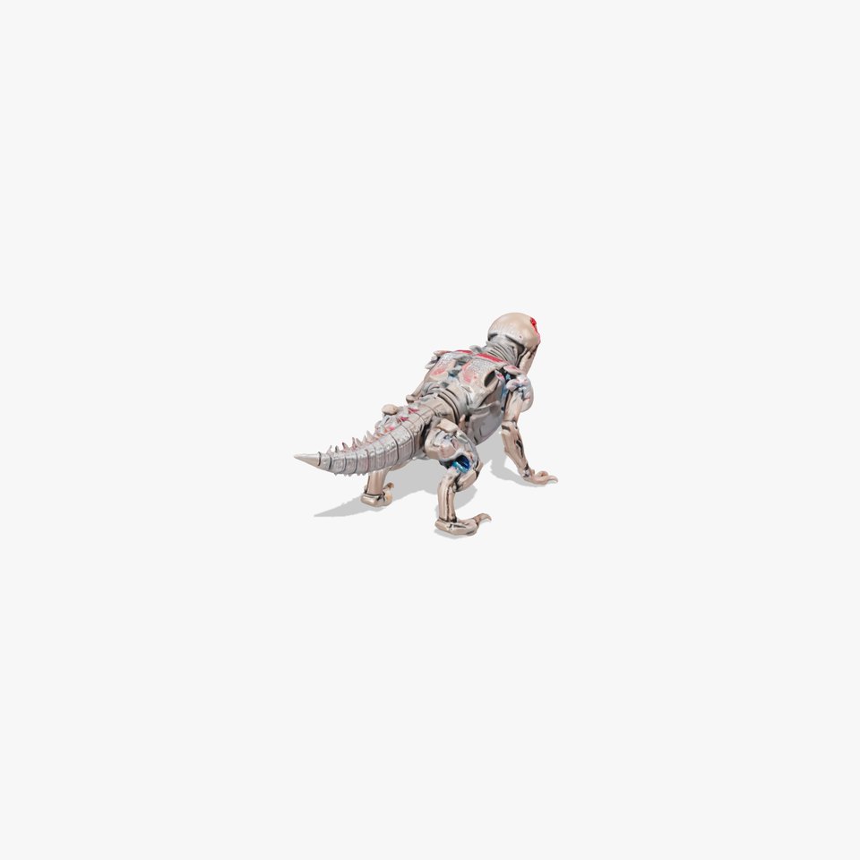 Mechanical Dinosaur Beast with Bleeding Wounds viewer poster
