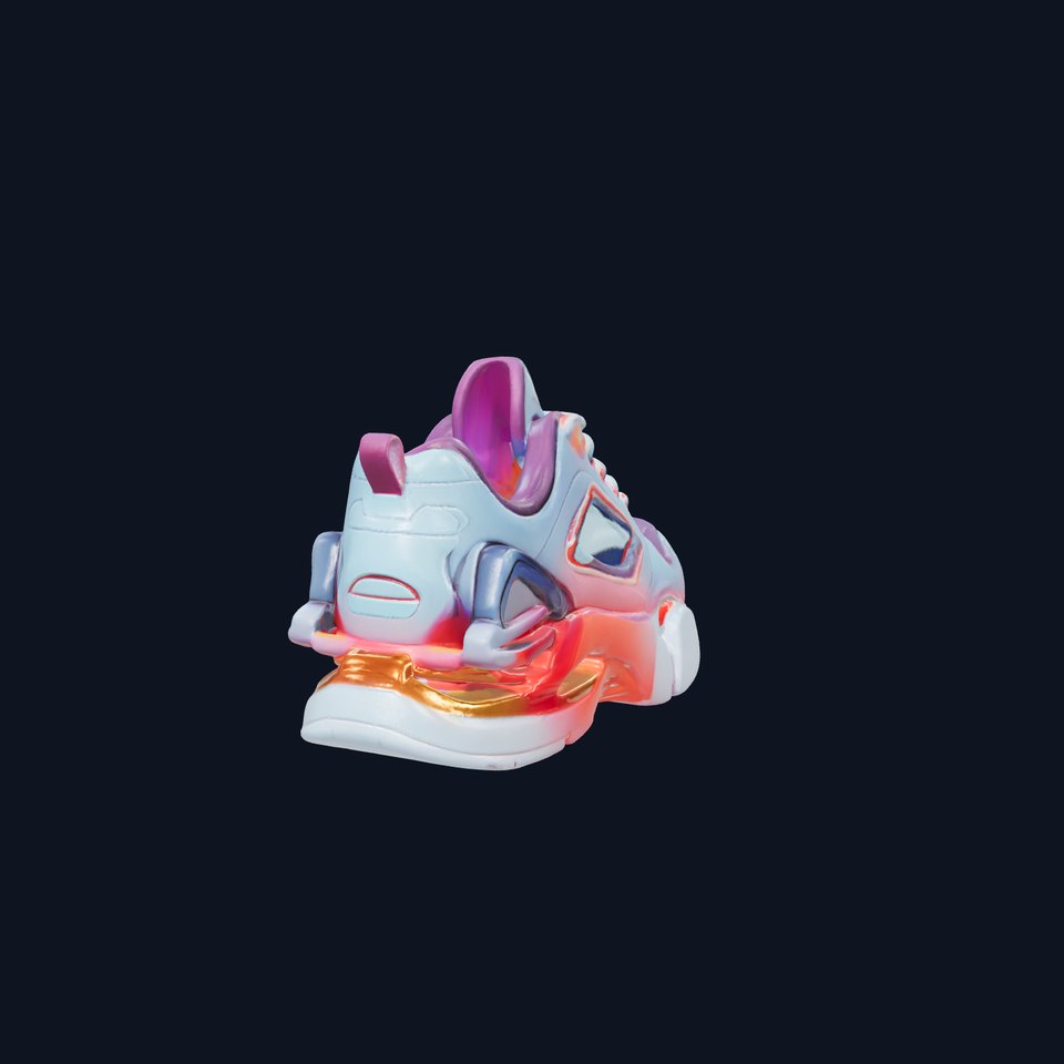 Futuristic Sneakers with Transparent Elements and LED Lighting viewer poster