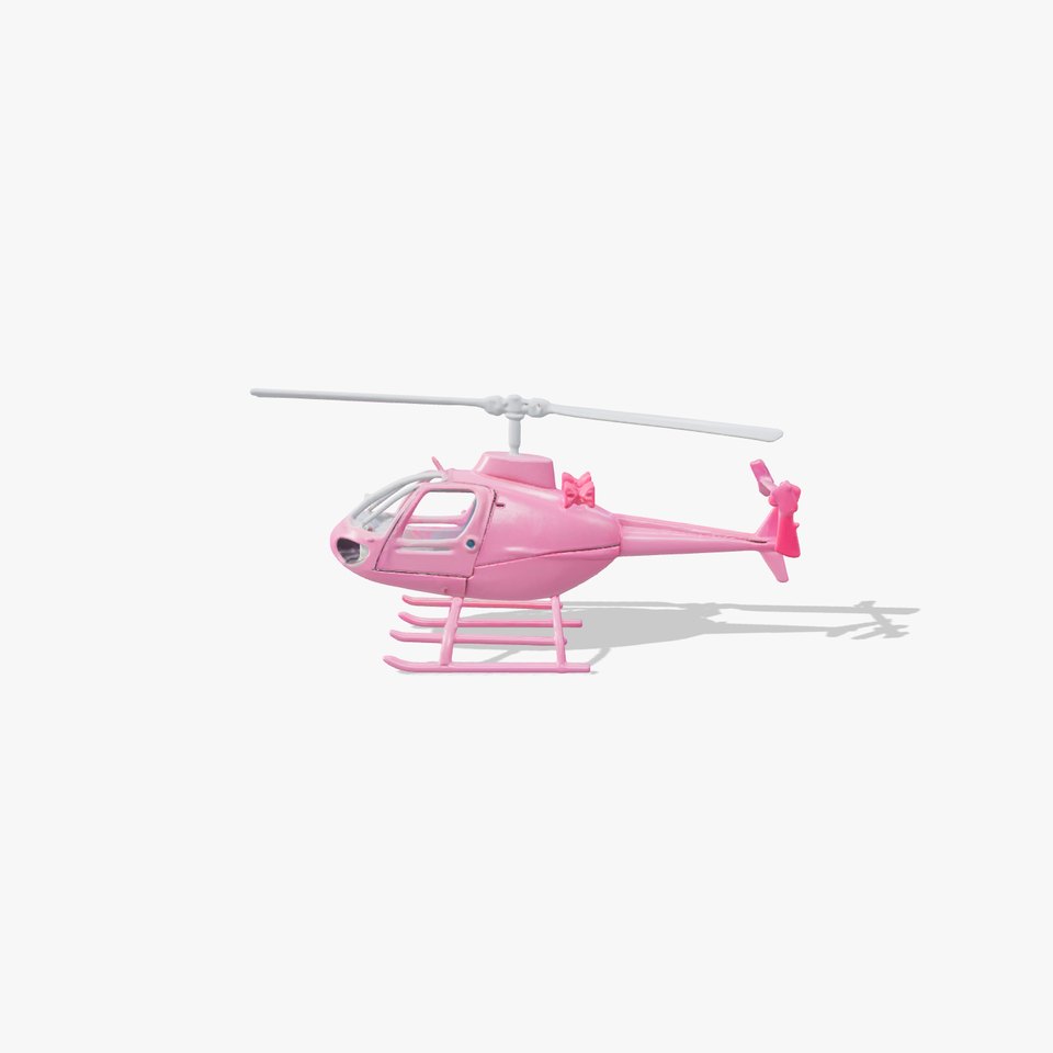 Pink Helicopter with Decorative Bows and Pearlescent Finish viewer poster