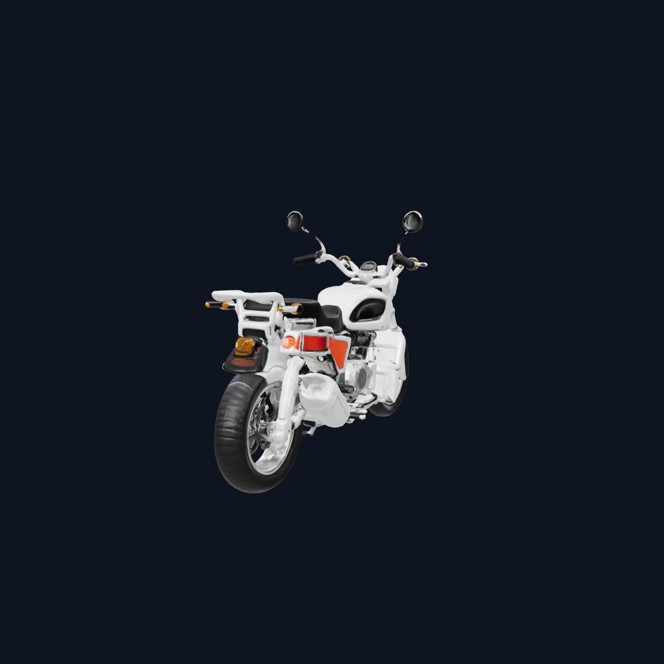 Compact Firefighter Motorcycle with Ladder and Orange Accents viewer poster