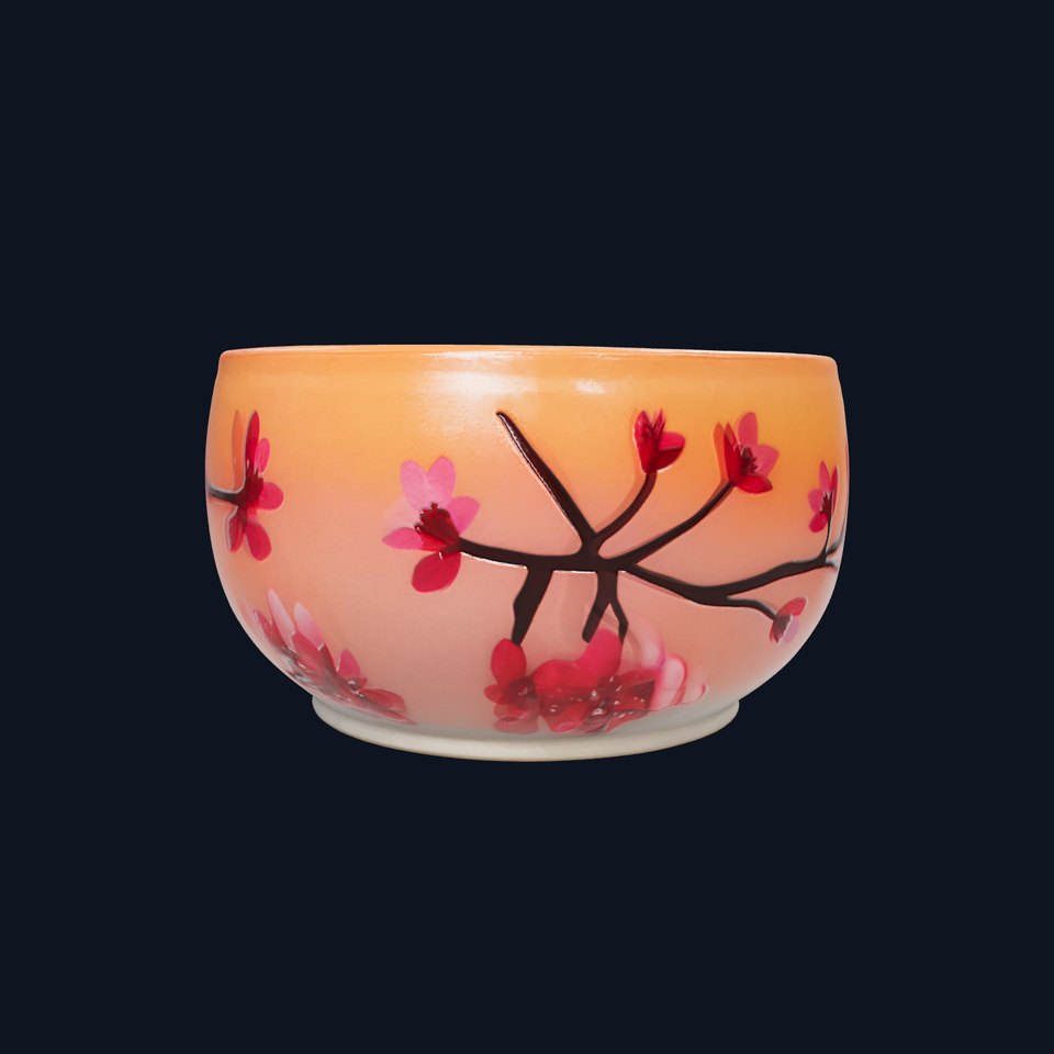 Sakura Cherry Blossom Tealight Holder 3D Model viewer poster