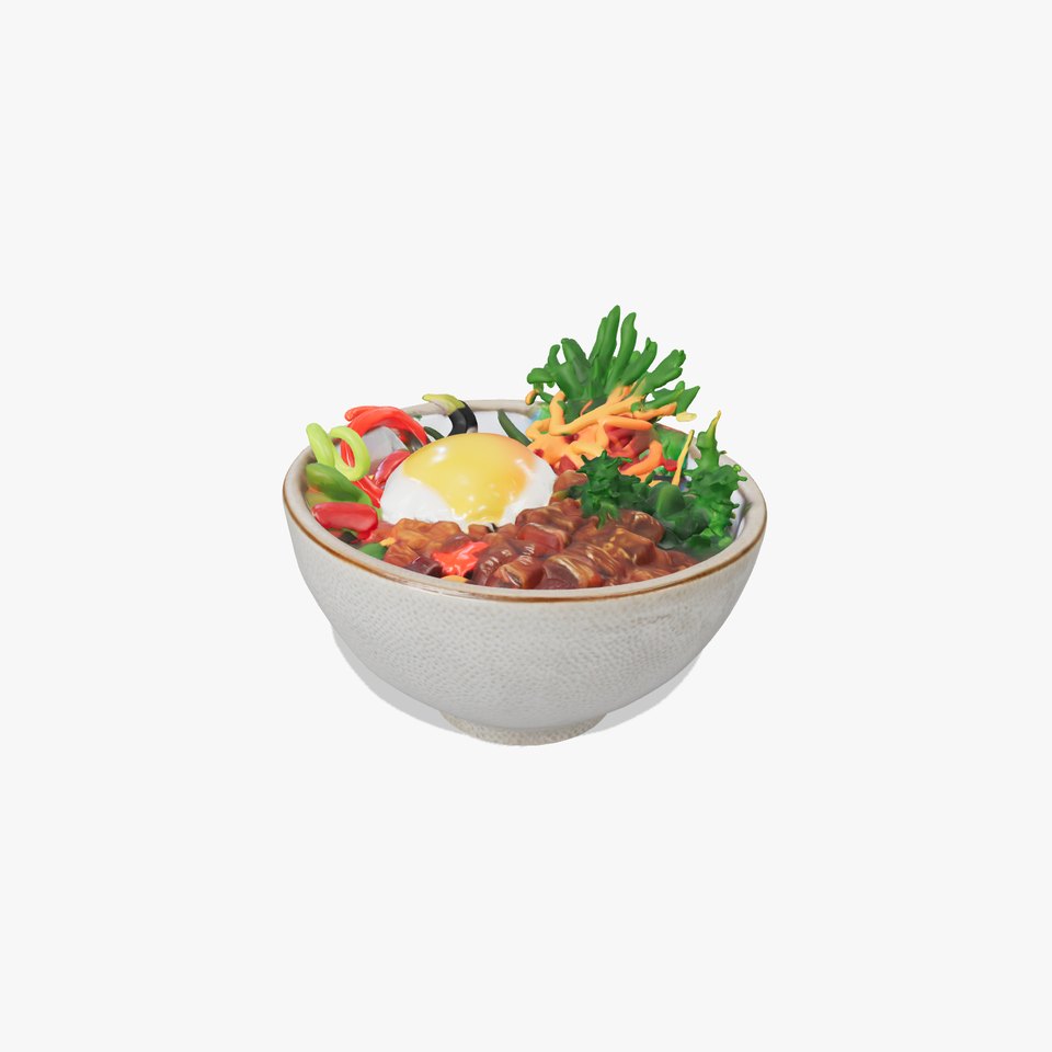 Korean Bibimbap Stone Bowl 3D Model viewer poster