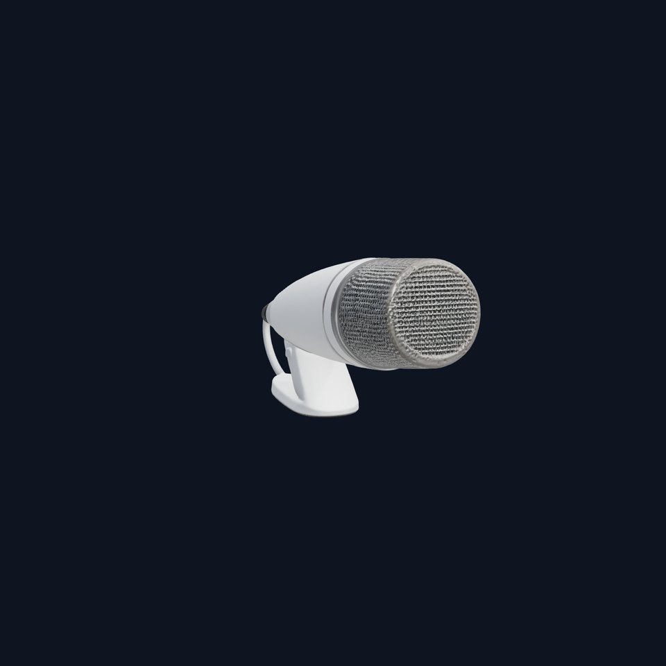Futuristic Matte White Microphone model pack viewer poster