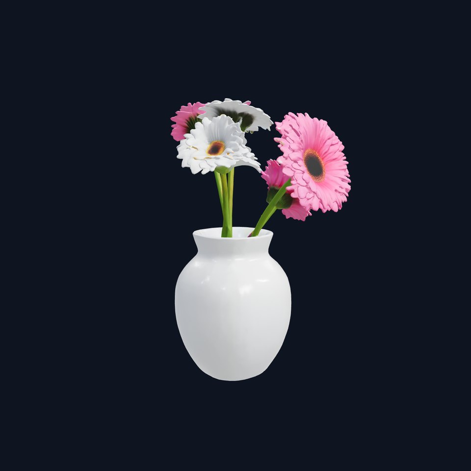 Gerbera Majestic Vase model pack viewer poster