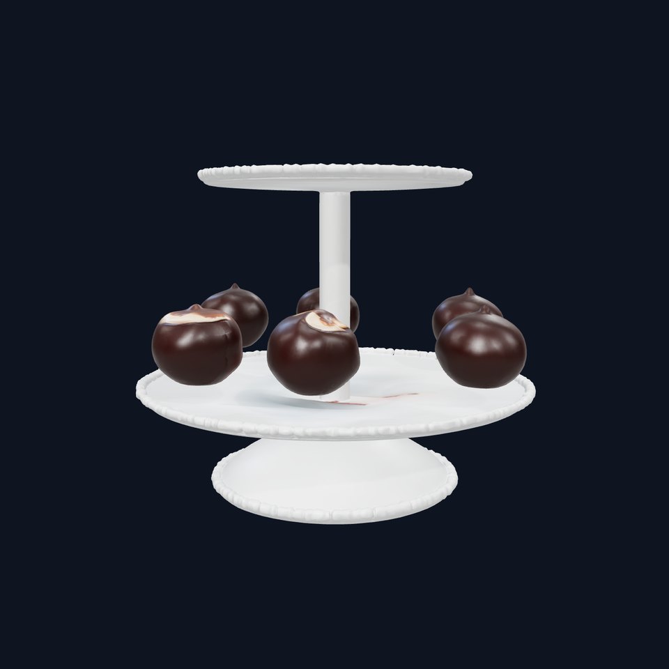 Tiered Stand Chocolate Cake Pop Model Pack viewer poster