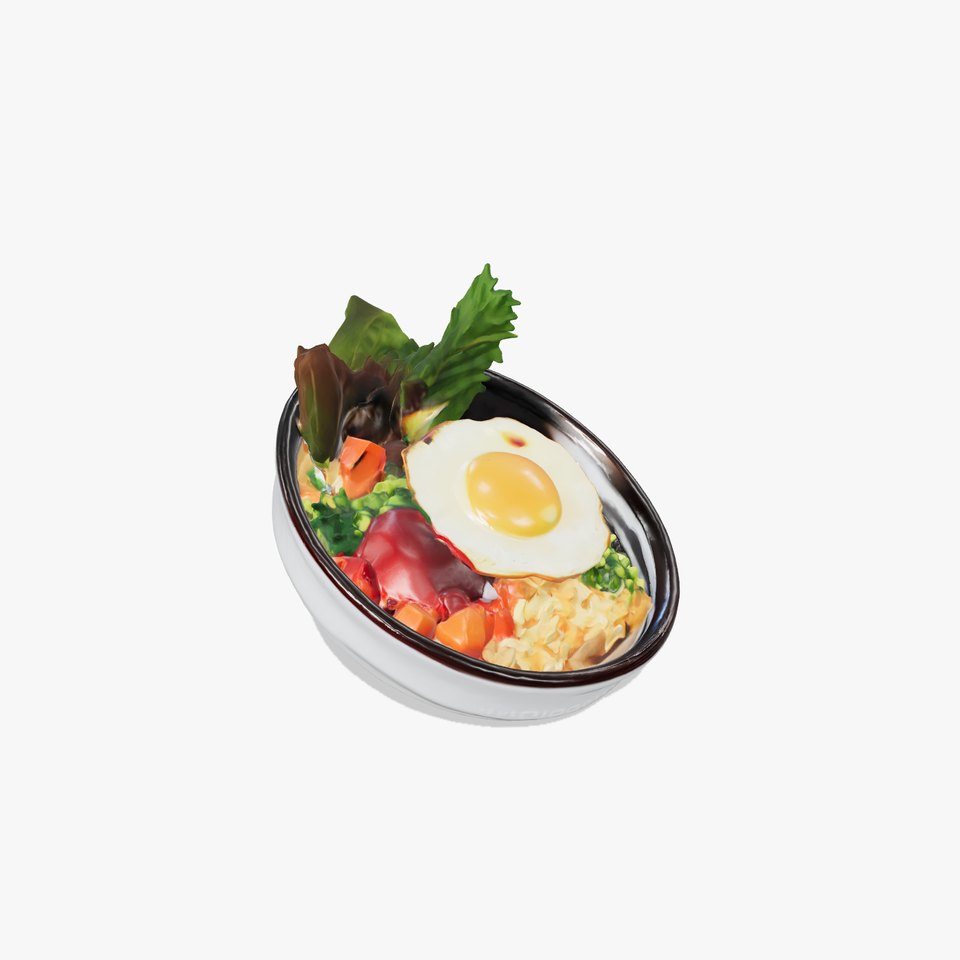 Korean Bibimbap Bowl 3D model pack viewer poster