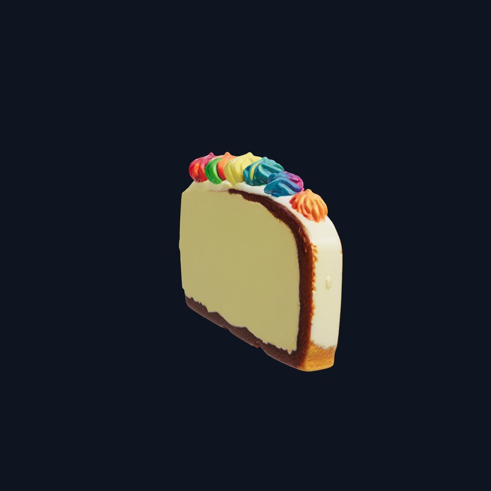 Vibrant Rainbow Cake 3D model pack viewer poster