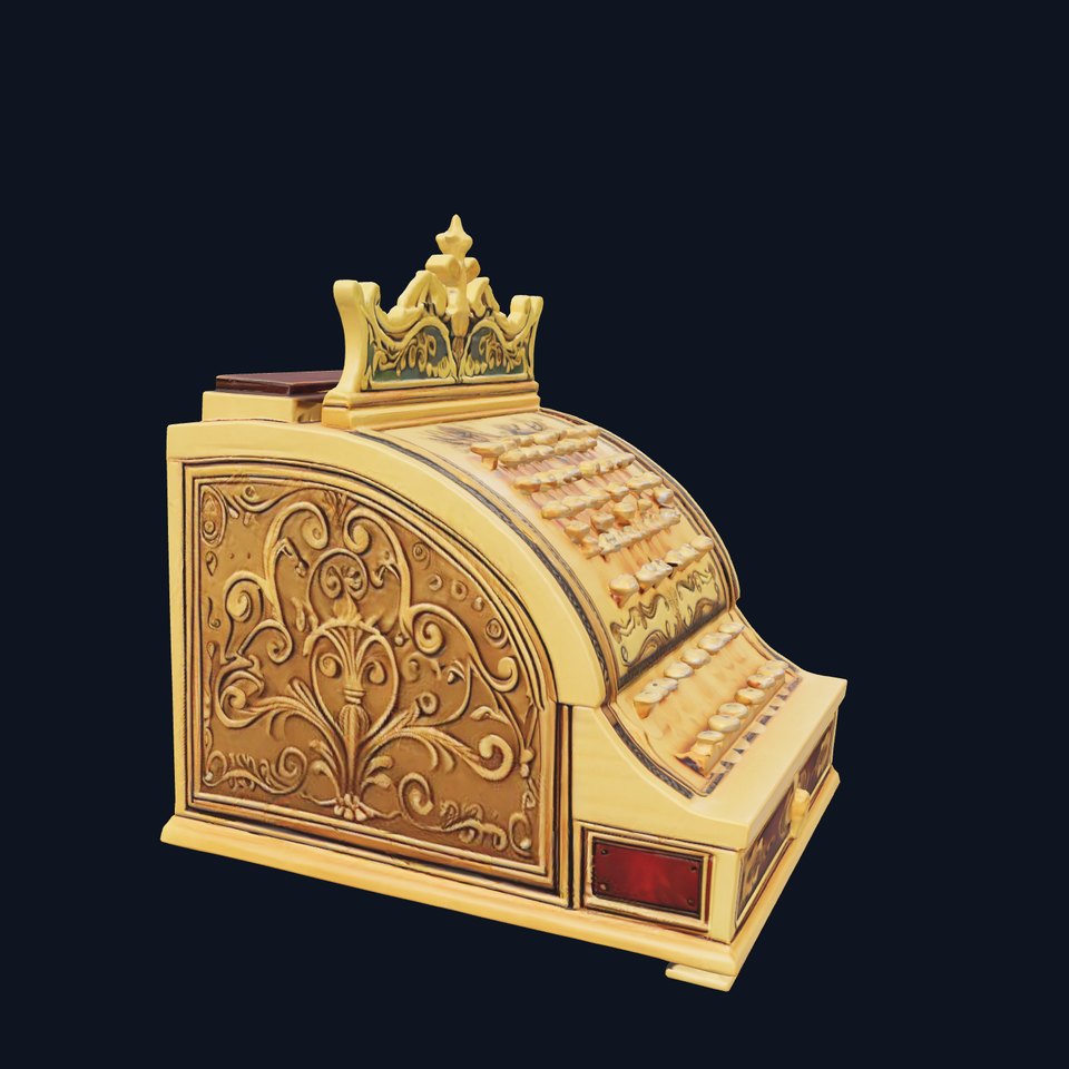 Vintage Cash Register Model Pack with Detailed Brass Etching viewer poster
