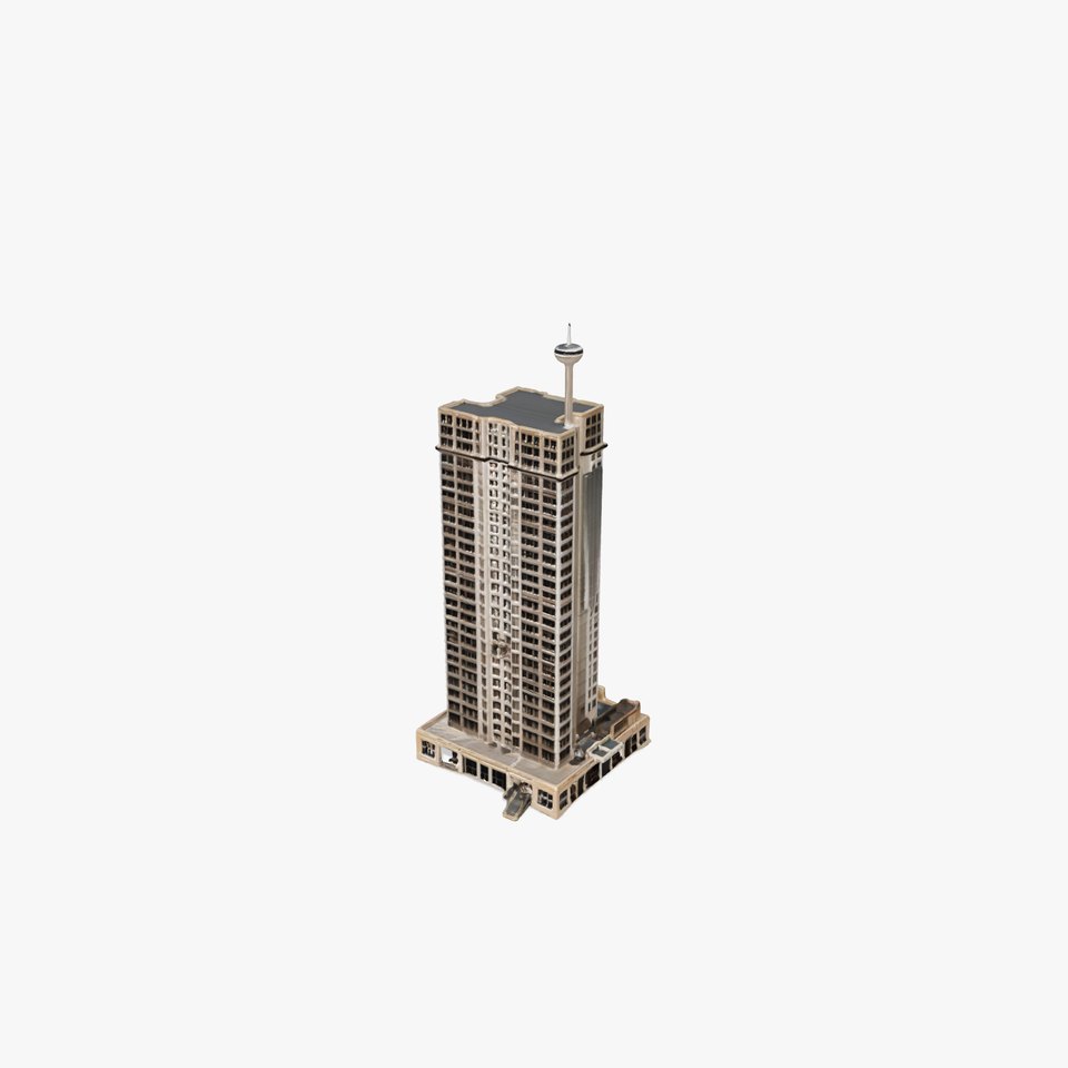 Gutted Hotel Skyscraper Ruins model pack viewer poster