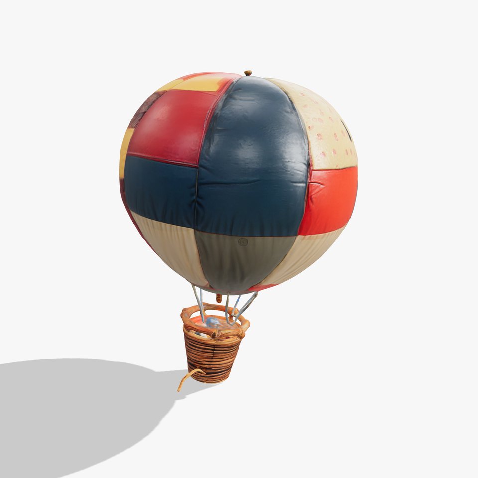 Retro Patchwork Balloon 3D model pack viewer poster