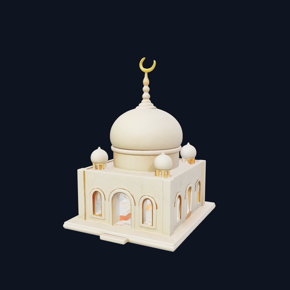 Stylized Mosque Crescent Dome model pack viewer poster