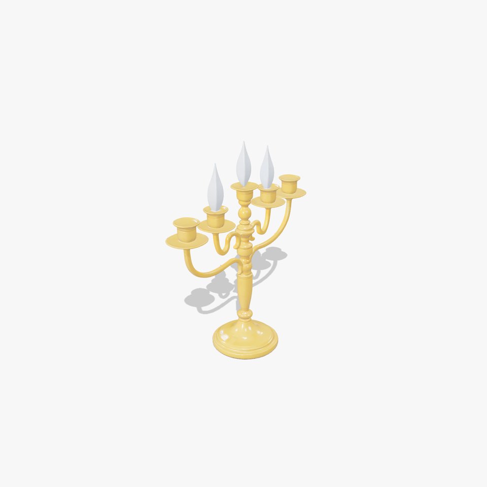 Elegant Brass Candelabra with Curved Arms model pack viewer poster