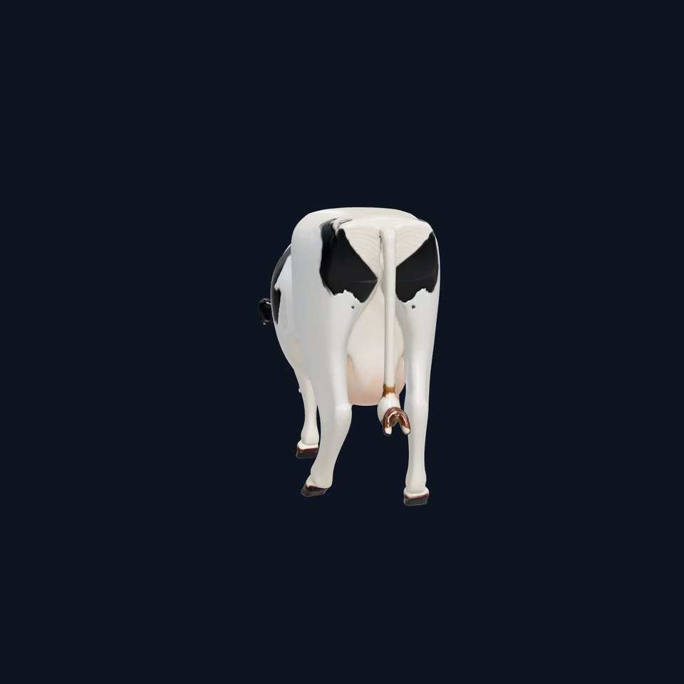 Realistic Cow Black-White Pattern model pack viewer poster