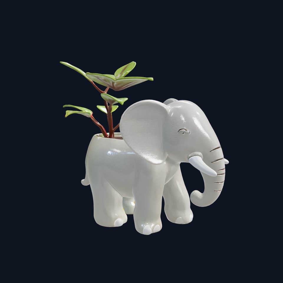 Cartoon Elephant Planter Holder model pack viewer poster