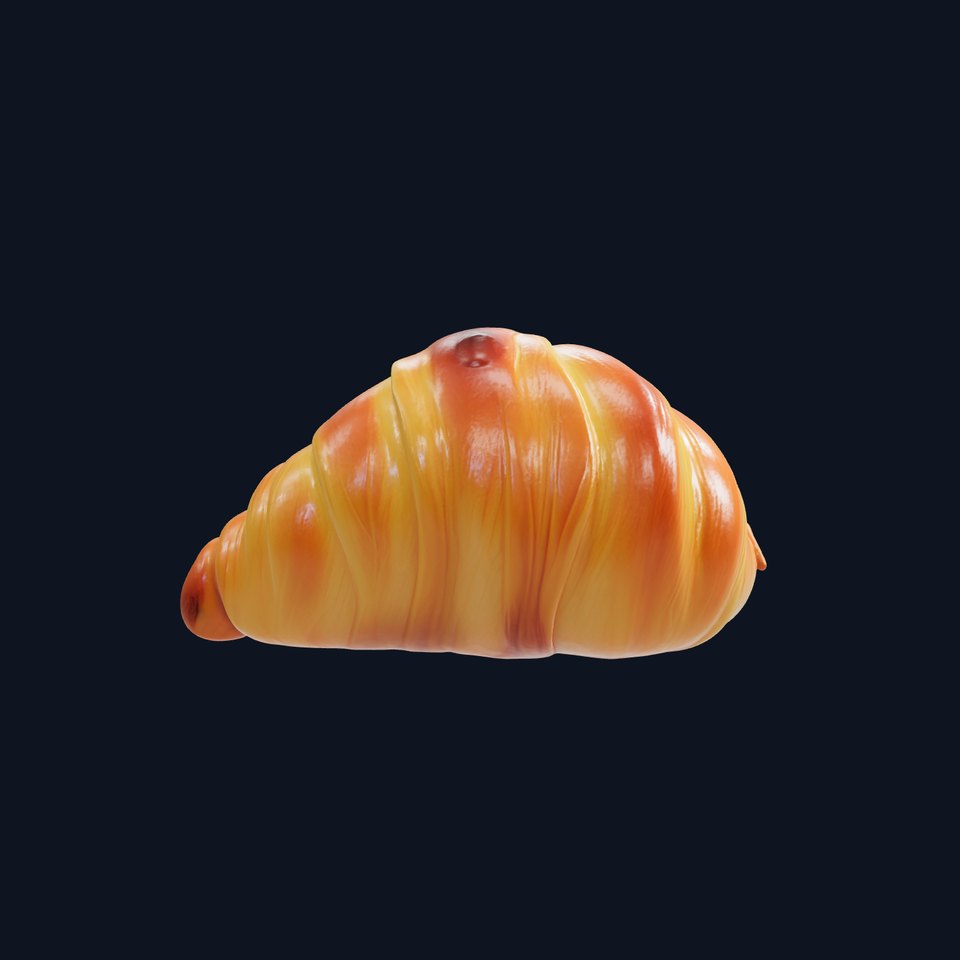 Almond Croissant Delight 3D Model Pack viewer poster