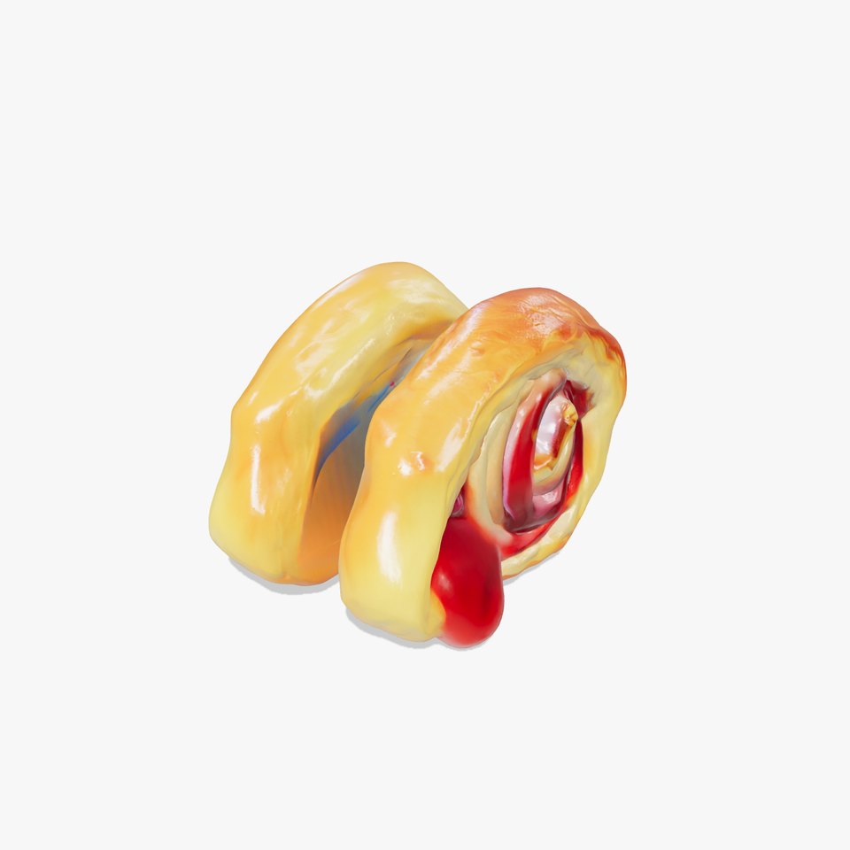 Delicious Jelly-Filled Croissant 3D model pack viewer poster
