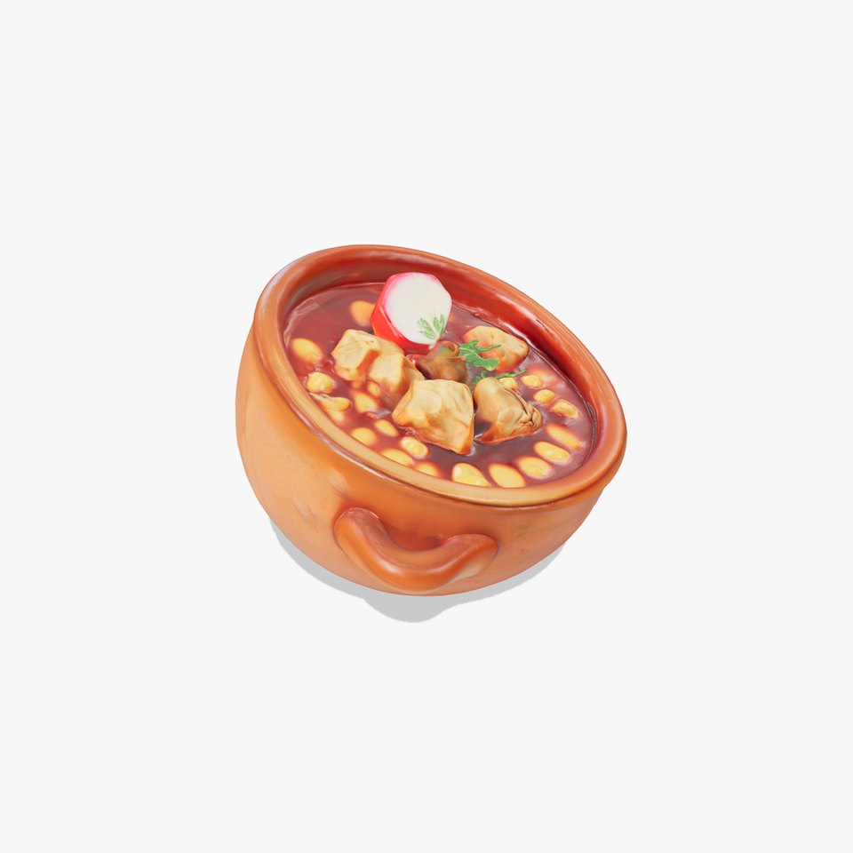 Pozole Soup Rustic Clay Bowl Model Pack viewer poster