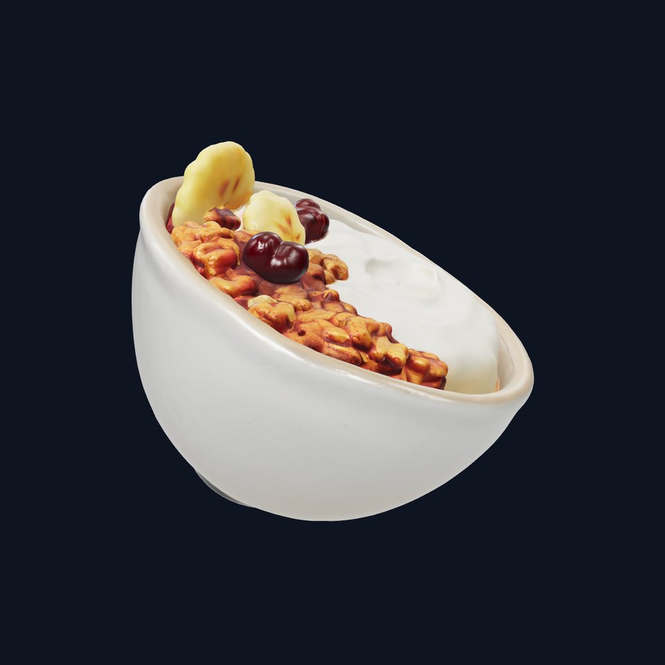 Elegant Breakfast Bowl with Yogurt and Granola Model Pack viewer poster