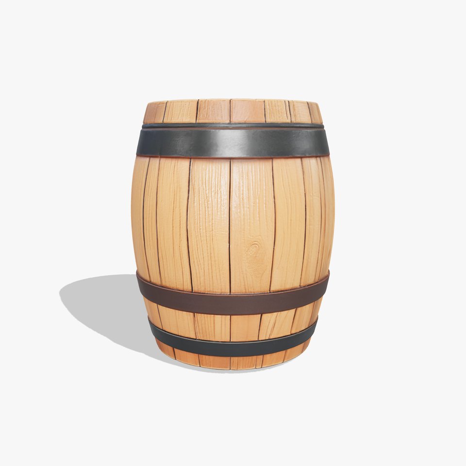 Small Wooden Barrel Weathered Look model pack viewer poster