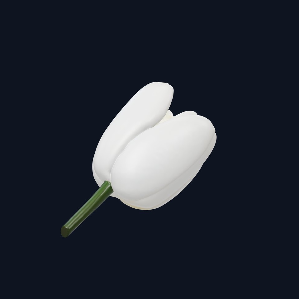 White Tulip Realistic Flower Model Pack viewer poster