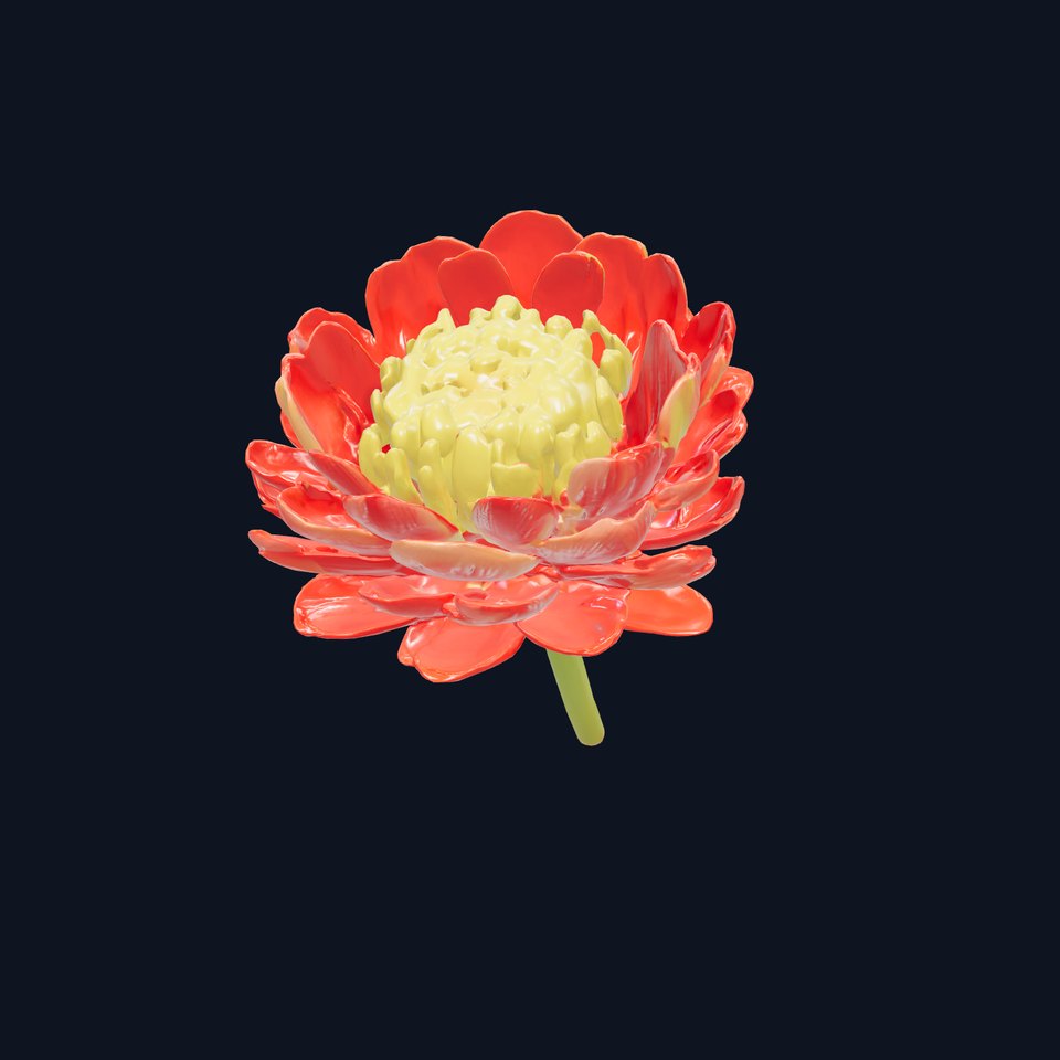 Vivid Red Ranunculus Flower 3D Model Pack viewer poster