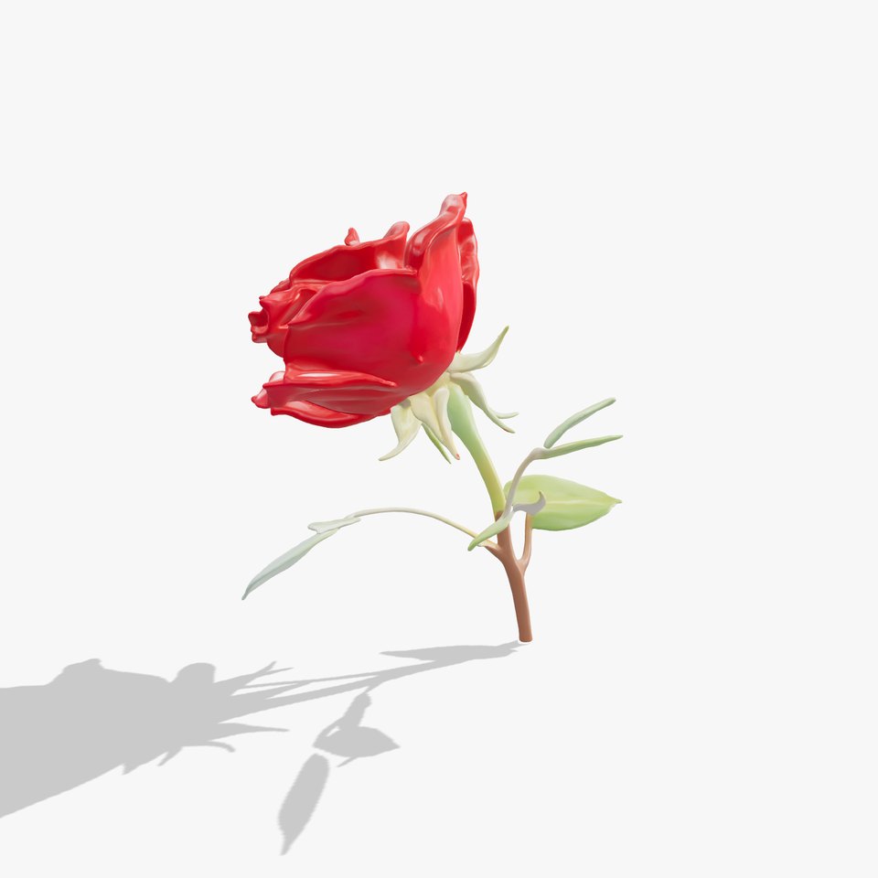 Red Rose Blossom Detailed Sculpture model pack viewer poster