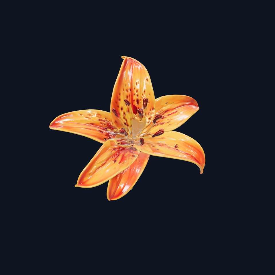 Tiger Lily Flower Realistic Model Pack viewer poster
