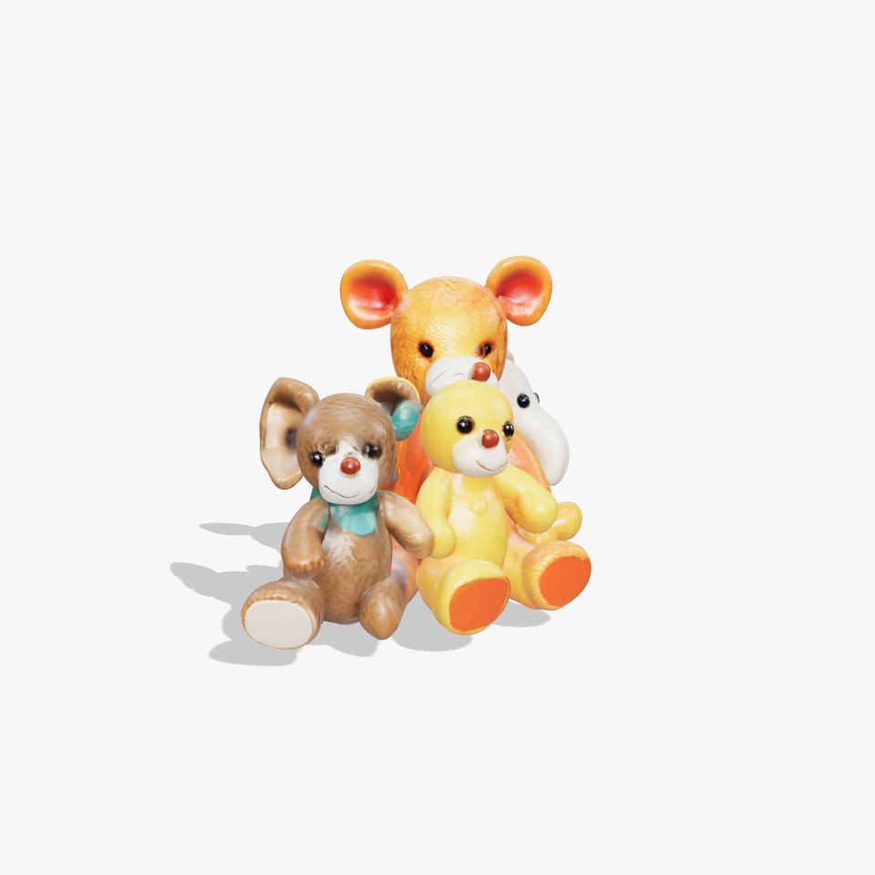 Colorful Plush Toys Collection model pack viewer poster