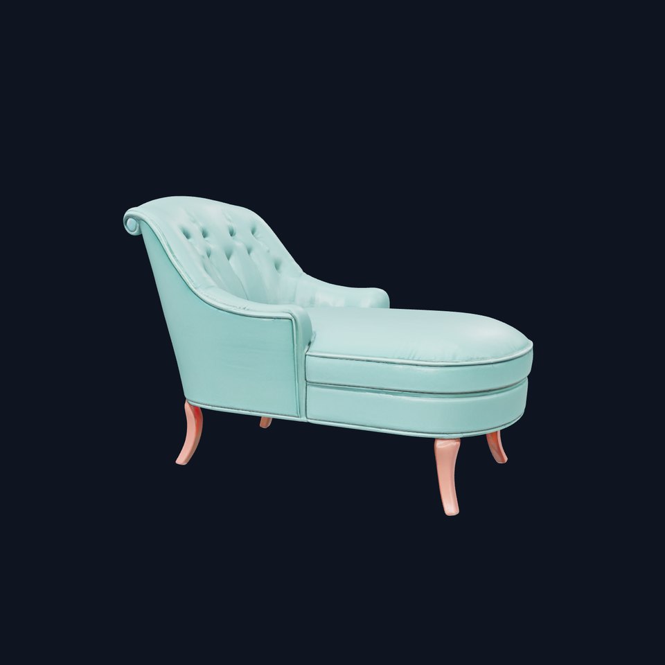Velvet Chaise Lounge Model Pack with Mahogany Legs viewer poster