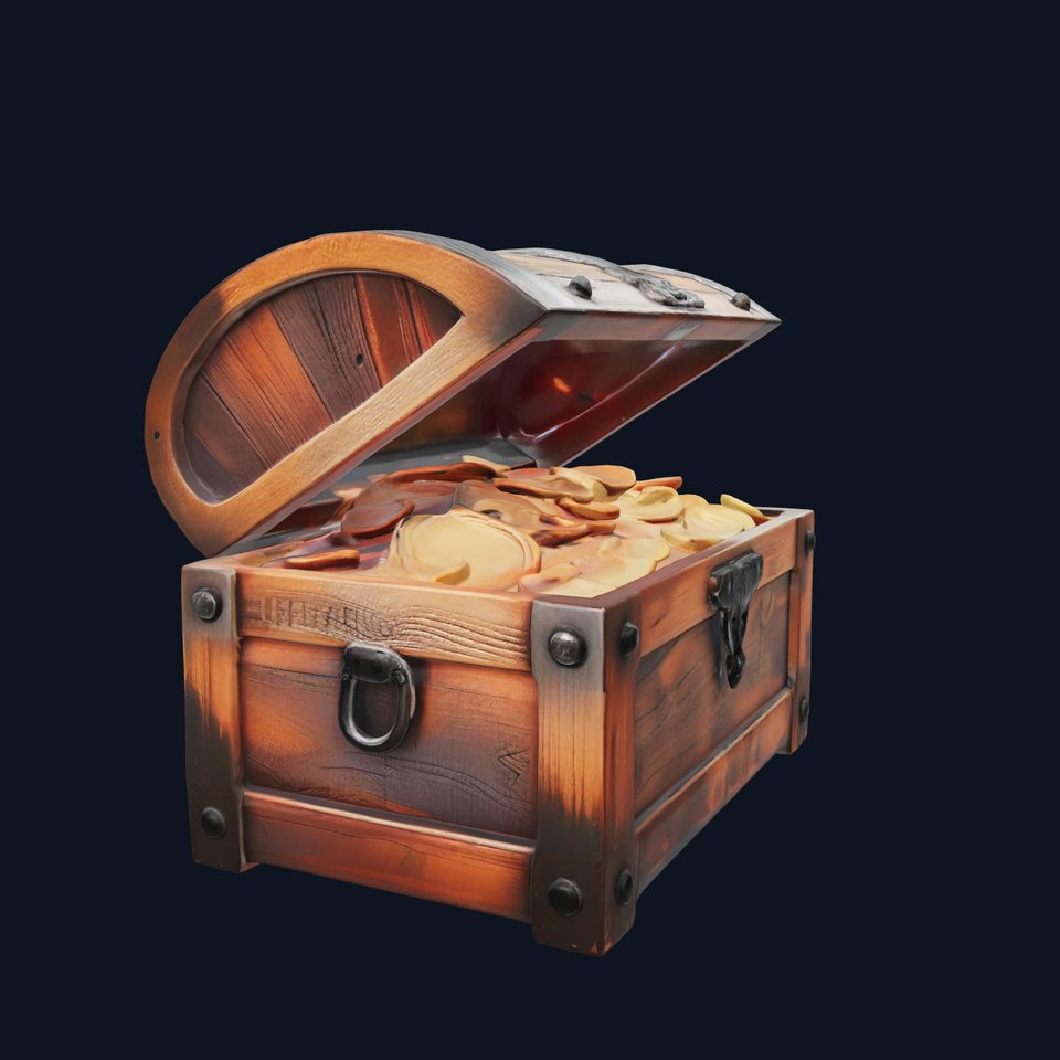 Antique Treasure Chest Filled with Gold model pack viewer poster