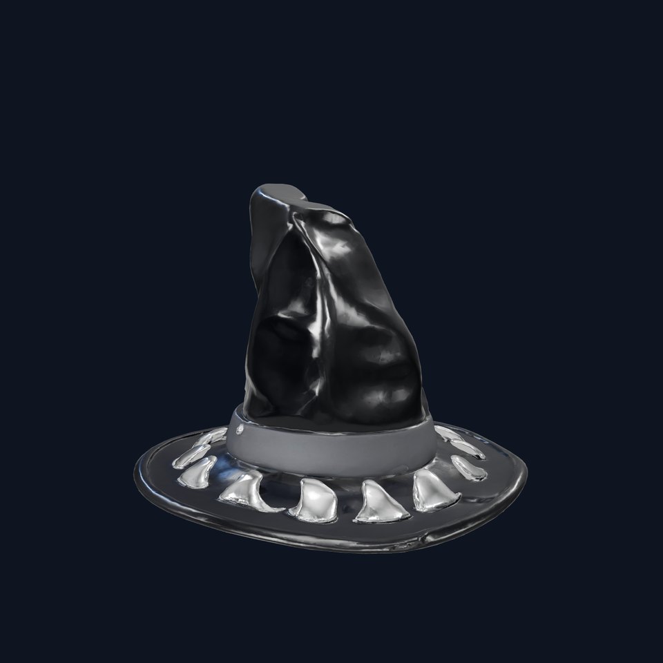 Elegant Velvet Witchs Hat with Moons model pack viewer poster